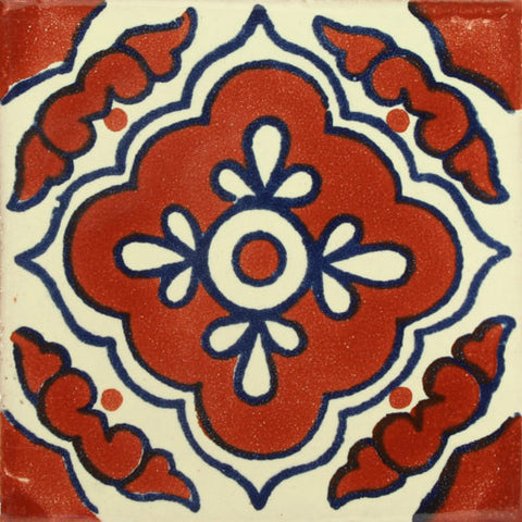 Sale Traditional Mexican Tile - Toledo Terra Cota/Azul