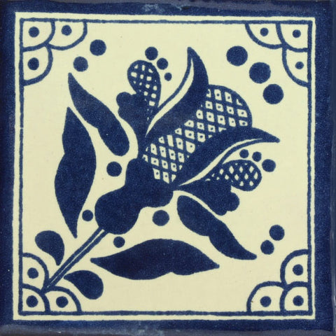 Traditional Decorative Mexican Tile - Flower