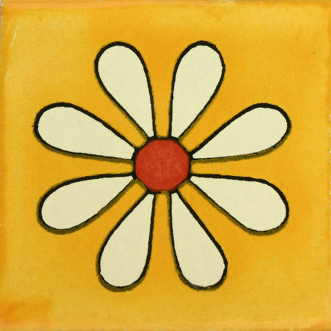 Sale- Traditional Mexican Tile - Amapola Mostaza 6 x 6