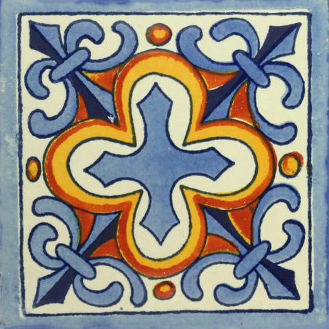 Traditional Mexican Tile - Flor de Liz