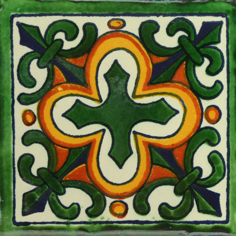 Traditional Mexican Tile - Flor de Liz