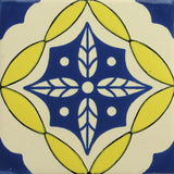 Espcecial ceramic Mexican decorative tile - hojas cruzadas