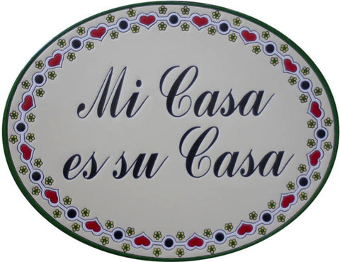 Custom hand painted ceramic sign