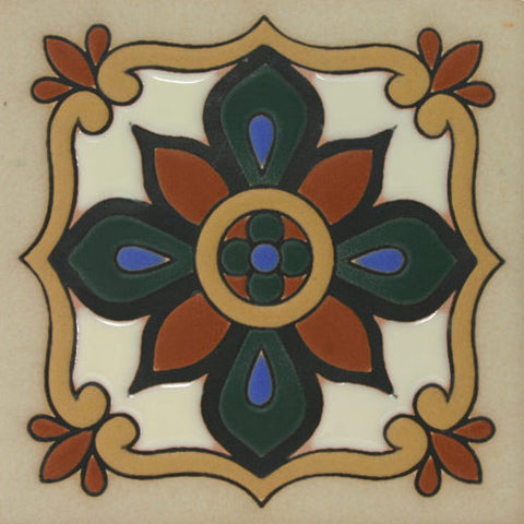 Raised relief Mission style tile