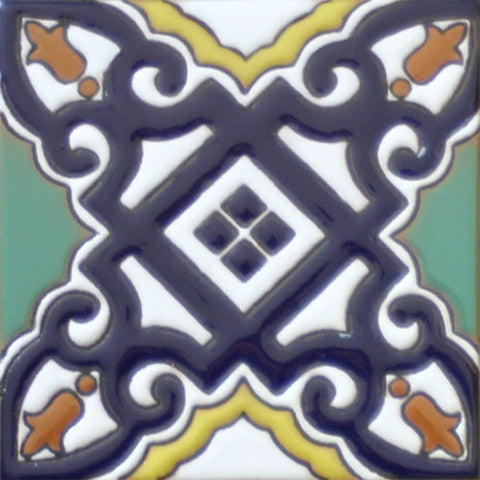 Raised relief Mexican tile