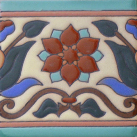 Mission style border tile