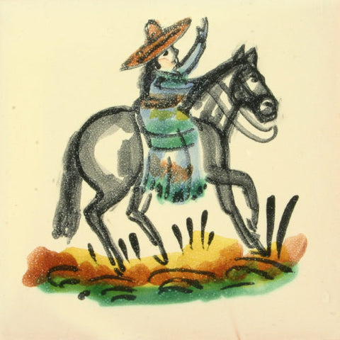 Gorky Gonzalez Mexican art cowgirl tile