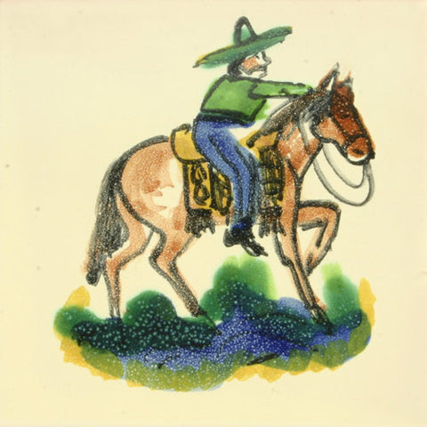 Gorky Gonzalez Mexican art cowboy tile