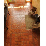 Decorative Saltillo Mexican pavers in hallway