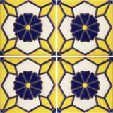 Raised relief blue and yellow tile