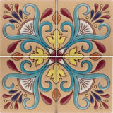 Hand painted raised relief Spanish tile