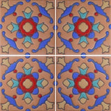 4-tile pattern of raised relief tile