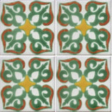 4 tile array decorative Mexican green tile Colima