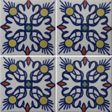 4 tile array patterned Mexican tile