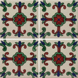 4-tile array Mexican decorative cross tile