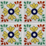 4 tile array decorative ceramic Mexican tile