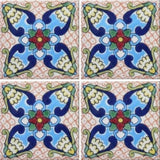 4-tile array decorative Mexican tile - Cojunto