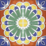 Four tile array ceramic Mexican tile- Fiesta