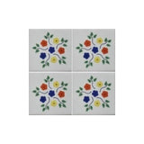 4 tile array flower bouquet decorative Mexican tile